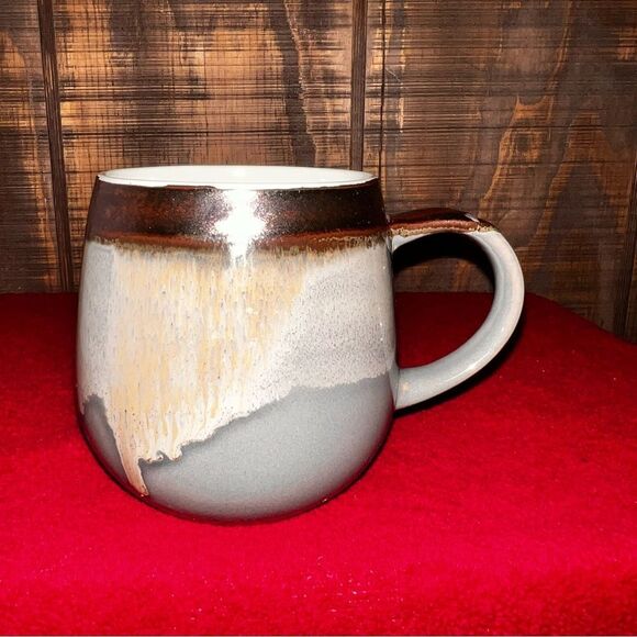 Gray Brown Tan Beige Collectible Potter’s Corner Ceramic Banded Coffee Mug Cup - Picture 3 of 7